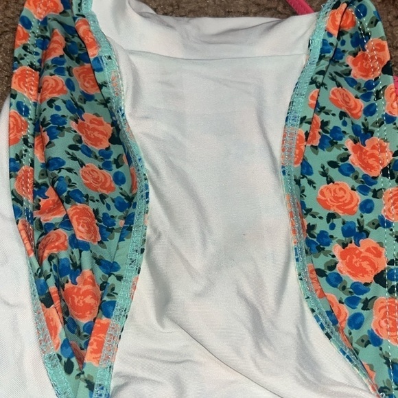 Marc by Marc Jacobs Jerrie Rose Floral One Piece Swimsuit Pale Jade XL - Picture 8 of 9